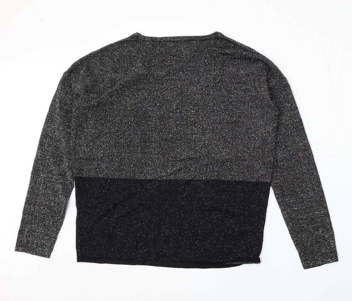 TU Womens Black Round Neck  Viscose Pullover Jumper Size 10