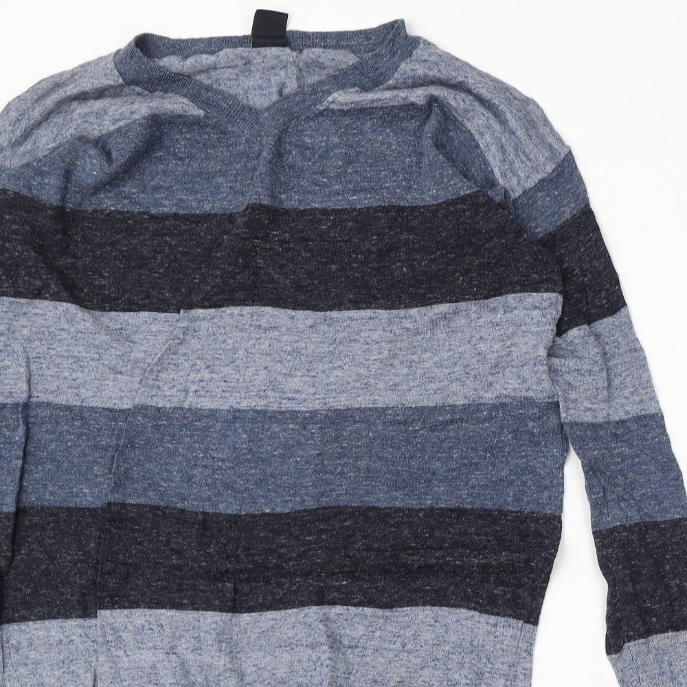 Gap Womens Multicoloured Round Neck Striped Cotton Pullover Jumper Size M