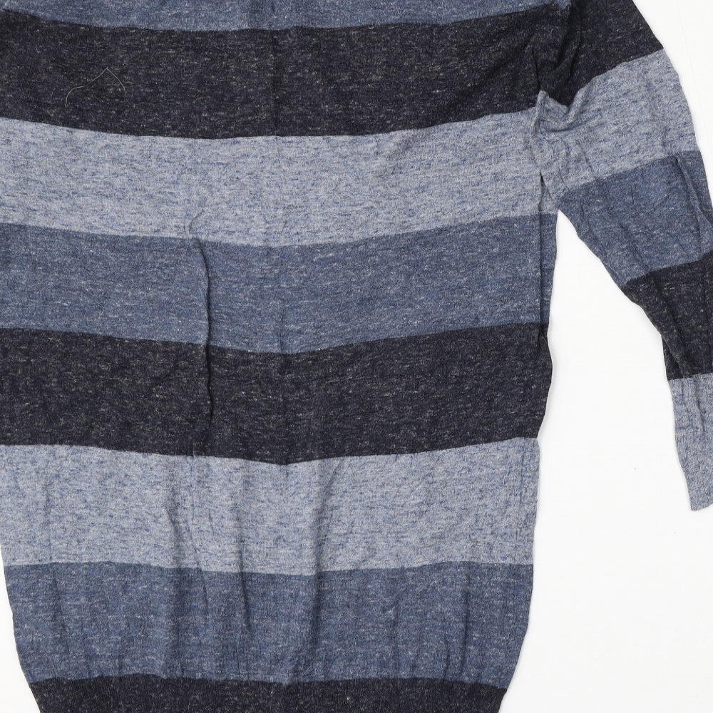 Gap Womens Multicoloured Round Neck Striped Cotton Pullover Jumper Size M