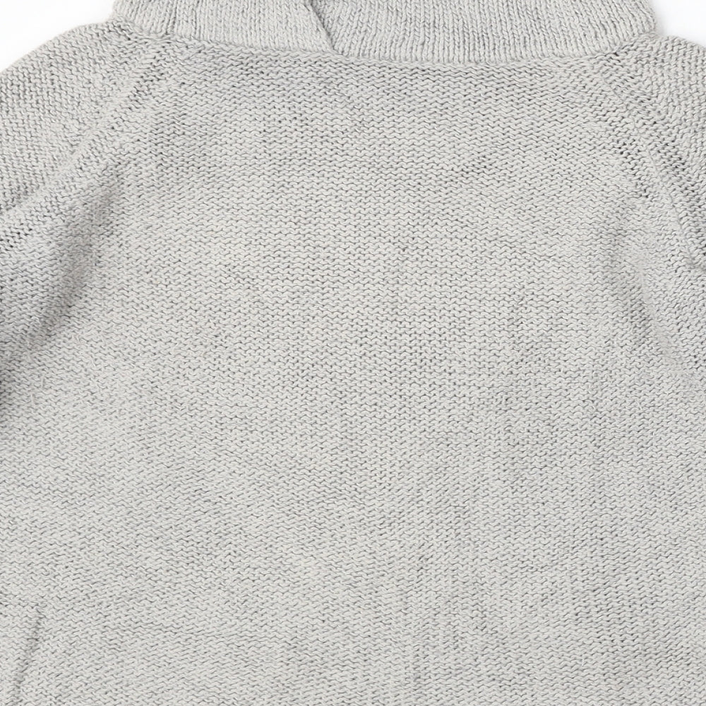 Minuet Petite Womens Grey High Neck  Cotton Pullover Jumper Size 10