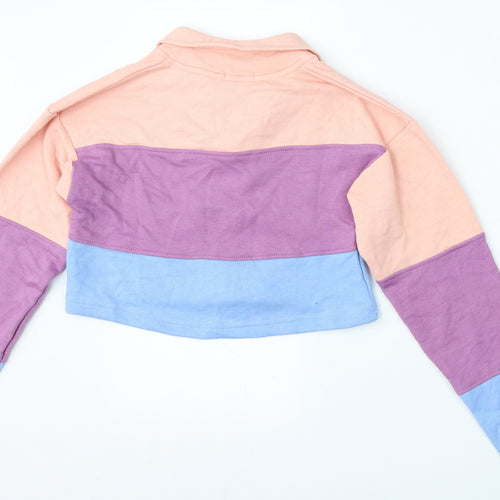 I SAW IT FIRST Womens Multicoloured Striped Polyester Pullover Sweatshirt Size 6