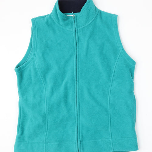 EWM Womens Green  Polyester Vest Sweatshirt Size 14  Zip