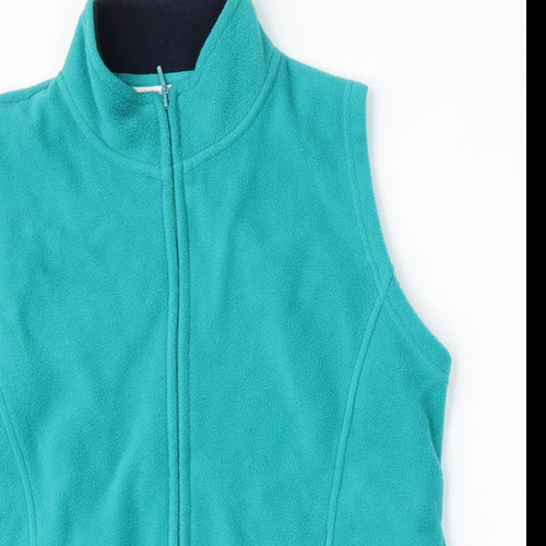 EWM Womens Green  Polyester Vest Sweatshirt Size 14  Zip