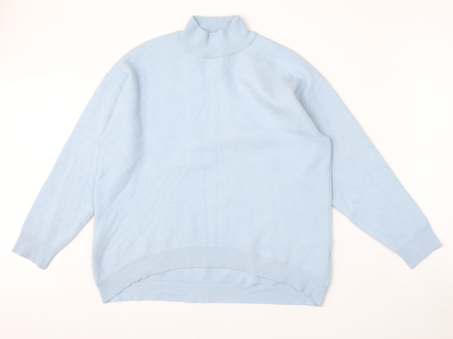 Primark Womens Blue Mock Neck  Polyester Pullover Jumper Size 14