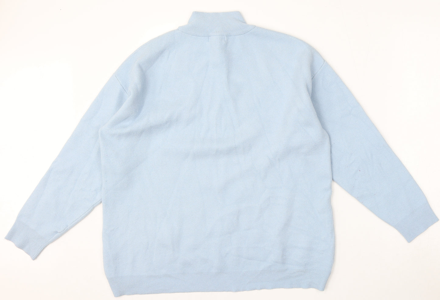 Primark Womens Blue Mock Neck  Polyester Pullover Jumper Size 14