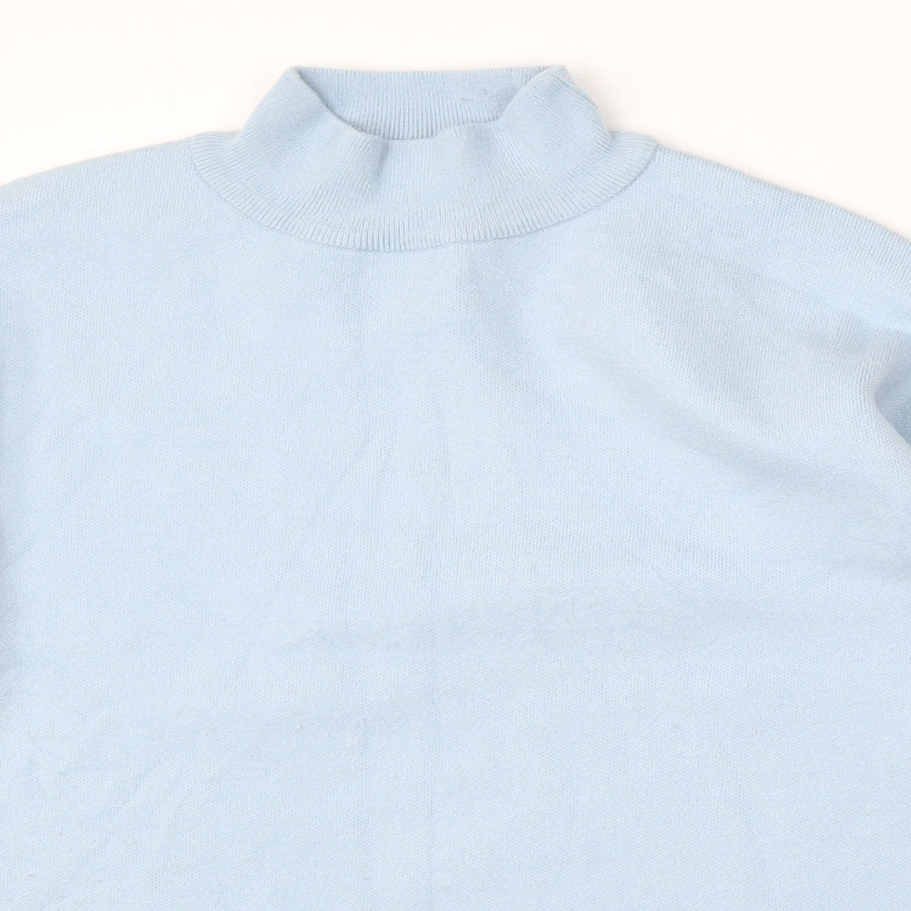 Primark Womens Blue Mock Neck  Polyester Pullover Jumper Size 14