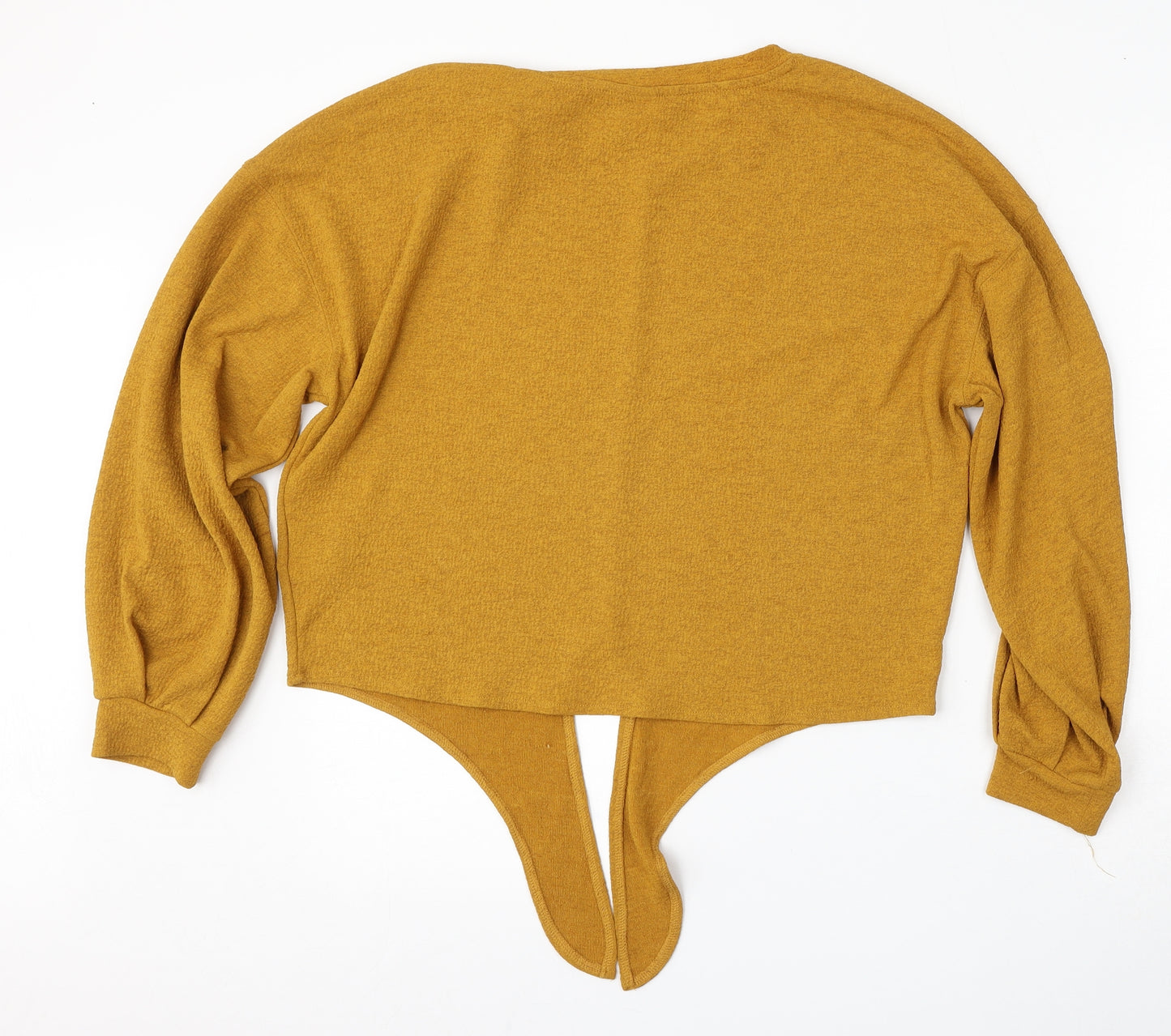 H&M Womens Yellow Round Neck  Polyester Pullover Jumper Size S