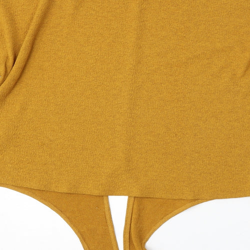 H&M Womens Yellow Round Neck  Polyester Pullover Jumper Size S