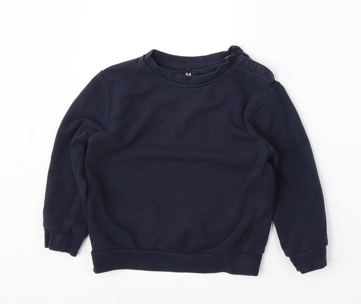 George Boys Blue  Cotton Pullover Sweatshirt Size 5-6 Years