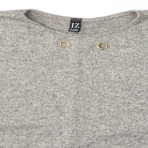 Izabel London Womens Beige Round Neck  Polyester Pullover Jumper Size 10