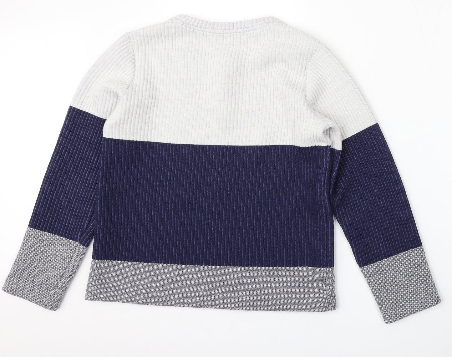 Zara Womens Multicoloured Round Neck Striped Polyester Pullover Jumper Size S