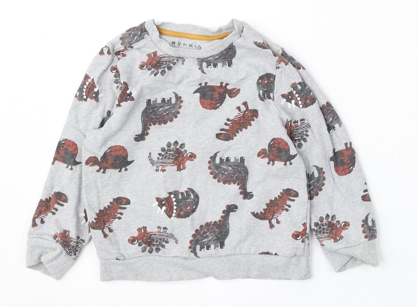 Nutmeg Boys Grey Geometric Cotton Pullover Sweatshirt Size 4-5 Years