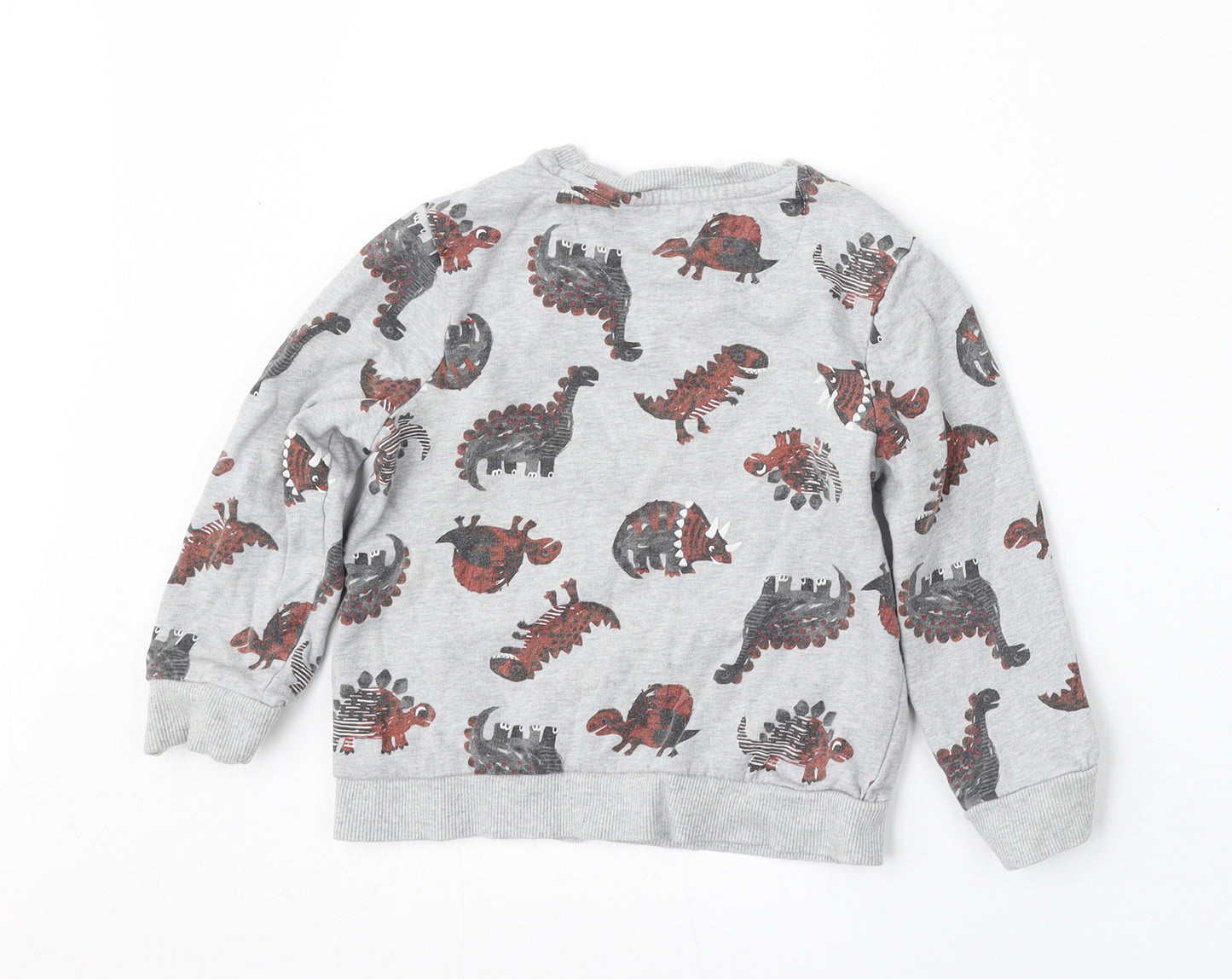 Nutmeg Boys Grey Geometric Cotton Pullover Sweatshirt Size 4-5 Years
