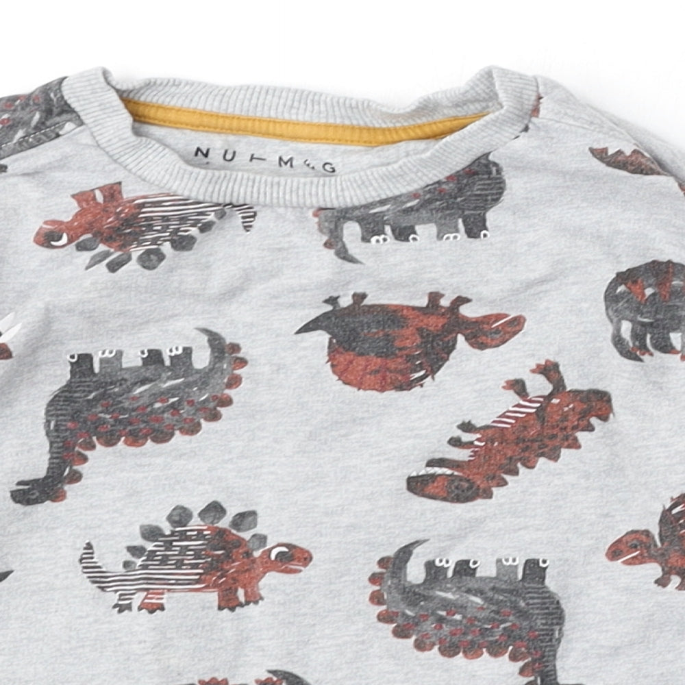 Nutmeg Boys Grey Geometric Cotton Pullover Sweatshirt Size 4-5 Years