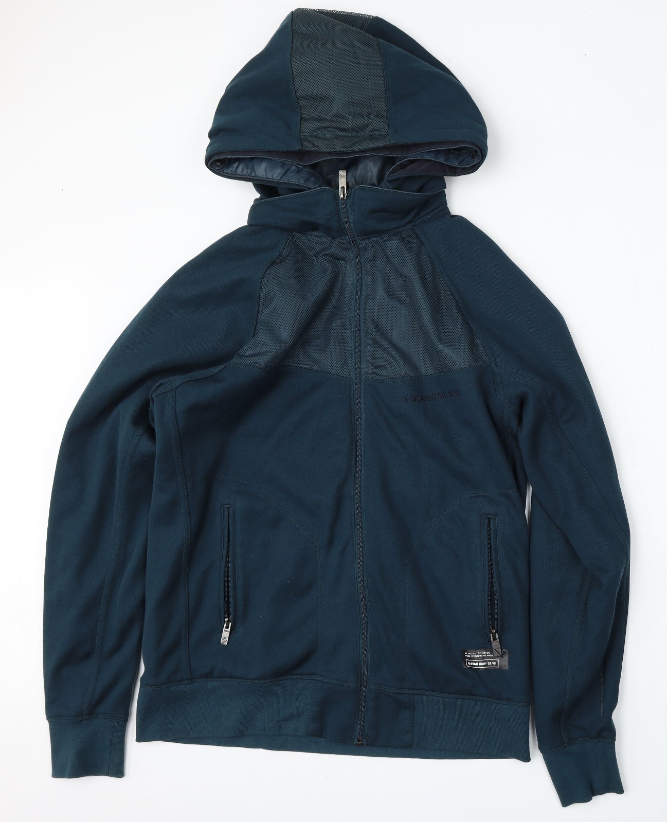G-Star Mens Blue  Cotton Full Zip Hoodie Size L