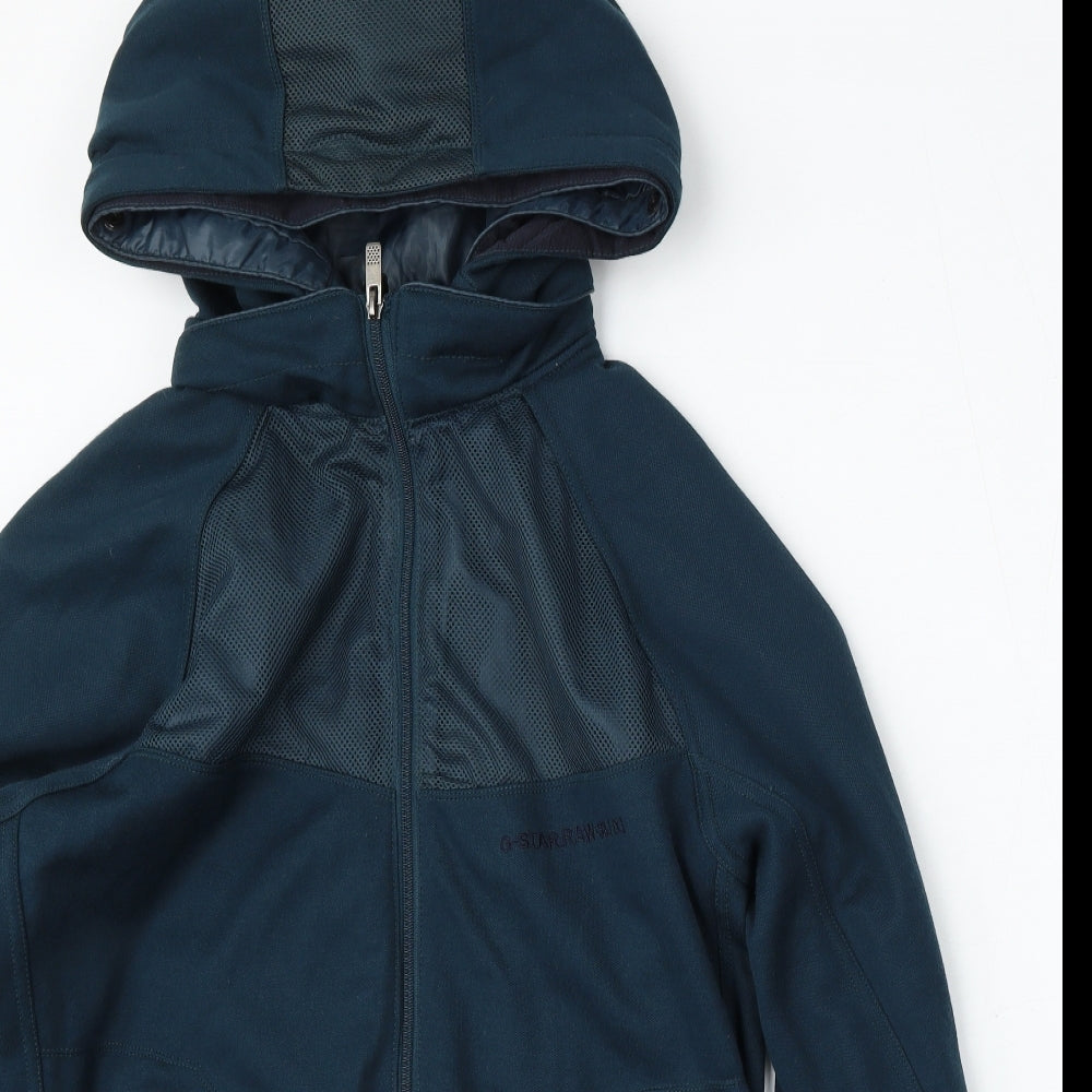 G-Star Mens Blue  Cotton Full Zip Hoodie Size L