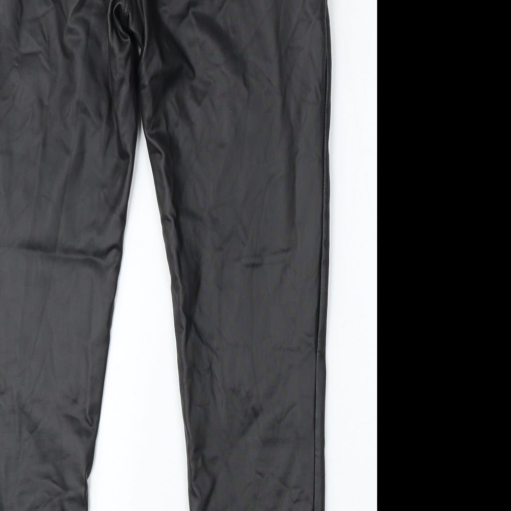 Boohoo Womens Black  Polyester Trousers  Size 28 L28 in Regular
