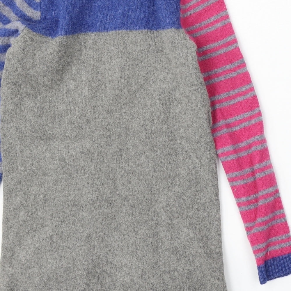 White Stuff Womens Multicoloured Round Neck Striped Wool Pullover Jumper Size 8