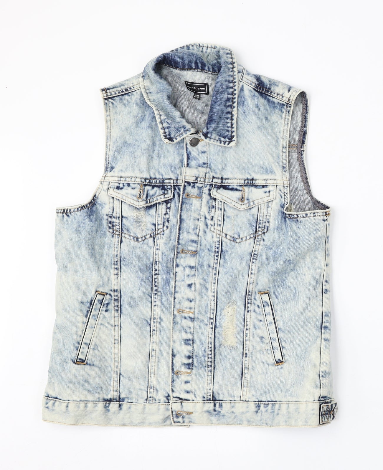 Warehouse Womens Blue   Gilet Jacket Size 14  Button - Denim vest