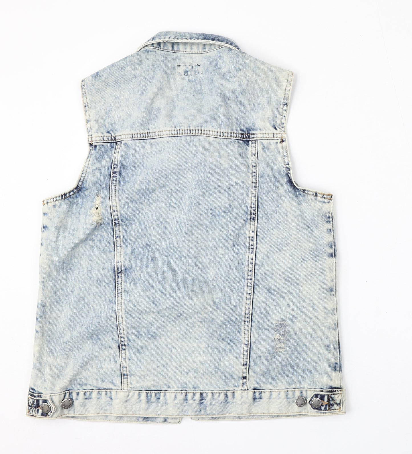 Warehouse Womens Blue   Gilet Jacket Size 14  Button - Denim vest