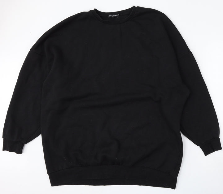 PRETTYLITTLETHING Womens Black  Polyester Pullover Sweatshirt Size 12   - New york