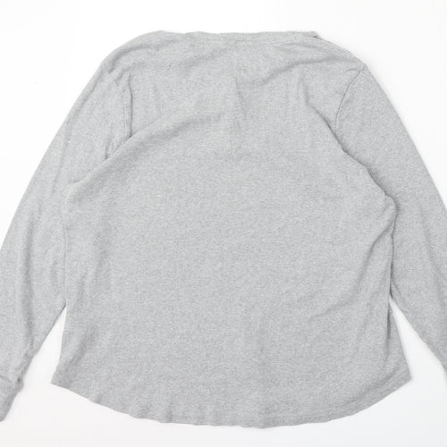 Marks and Spencer Womens Grey Round Neck  Cotton Pullover Jumper Size 18