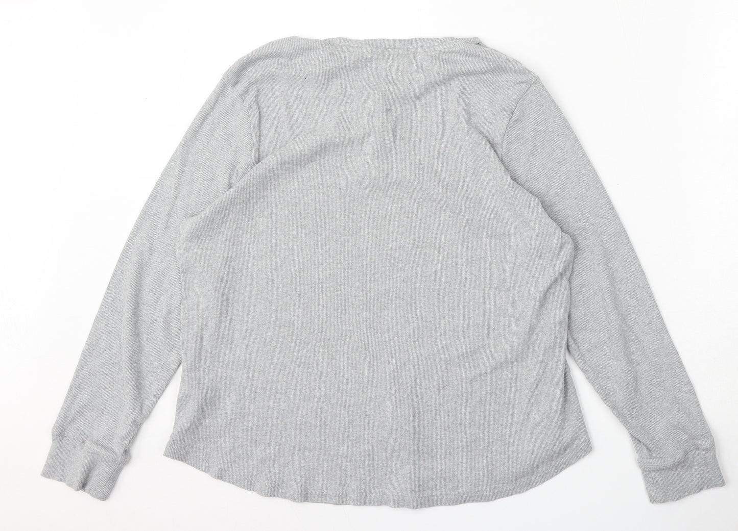 Marks and Spencer Womens Grey Round Neck  Cotton Pullover Jumper Size 18
