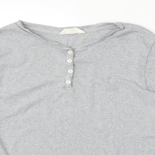 Marks and Spencer Womens Grey Round Neck  Cotton Pullover Jumper Size 18