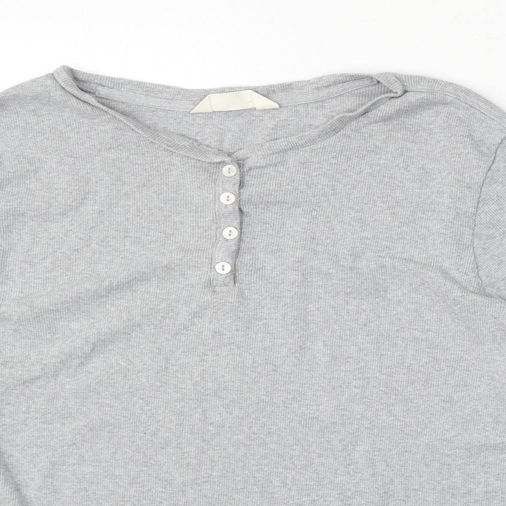Marks and Spencer Womens Grey Round Neck  Cotton Pullover Jumper Size 18