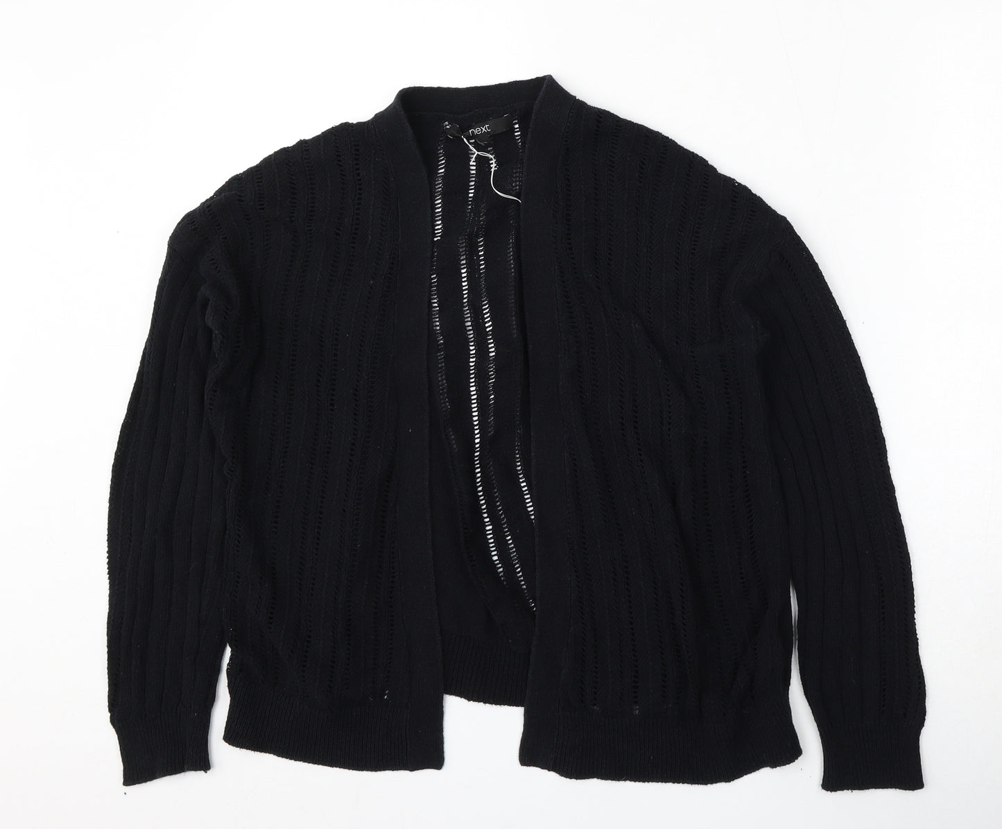 NEXT Womens Black V-Neck  Cotton Cardigan Jumper Size 10