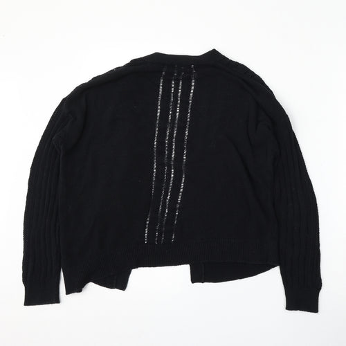 NEXT Womens Black V-Neck  Cotton Cardigan Jumper Size 10
