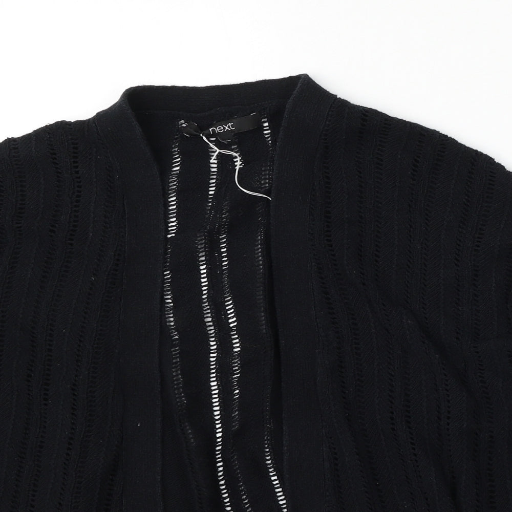 NEXT Womens Black V-Neck  Cotton Cardigan Jumper Size 10