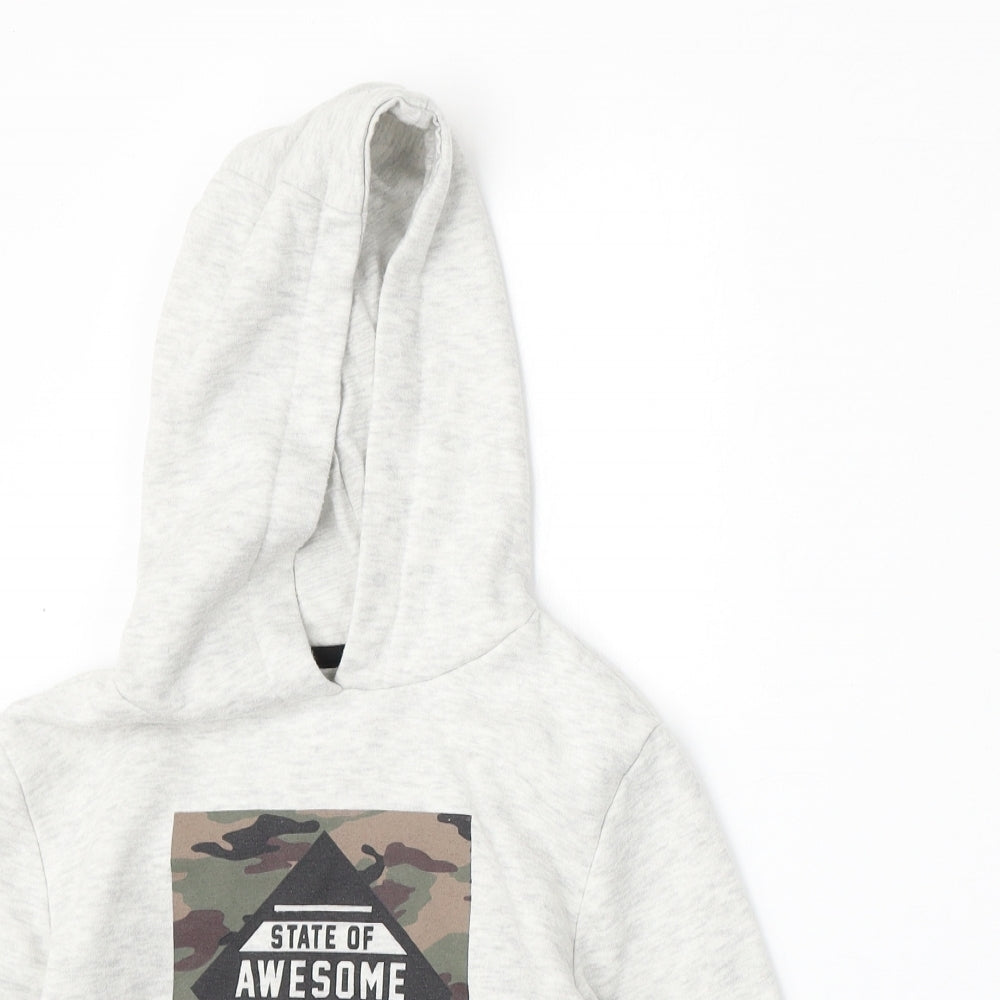 Primark Boys Grey  Cotton Pullover Hoodie Size 5-6 Years