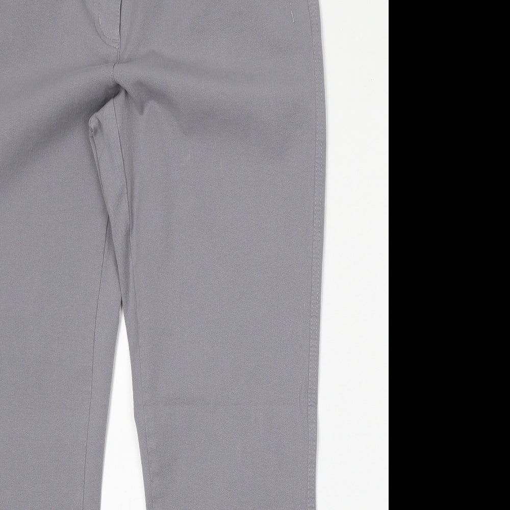 Robell Womens Grey  Cotton Straight Jeans Size 14 L29 in Regular Button