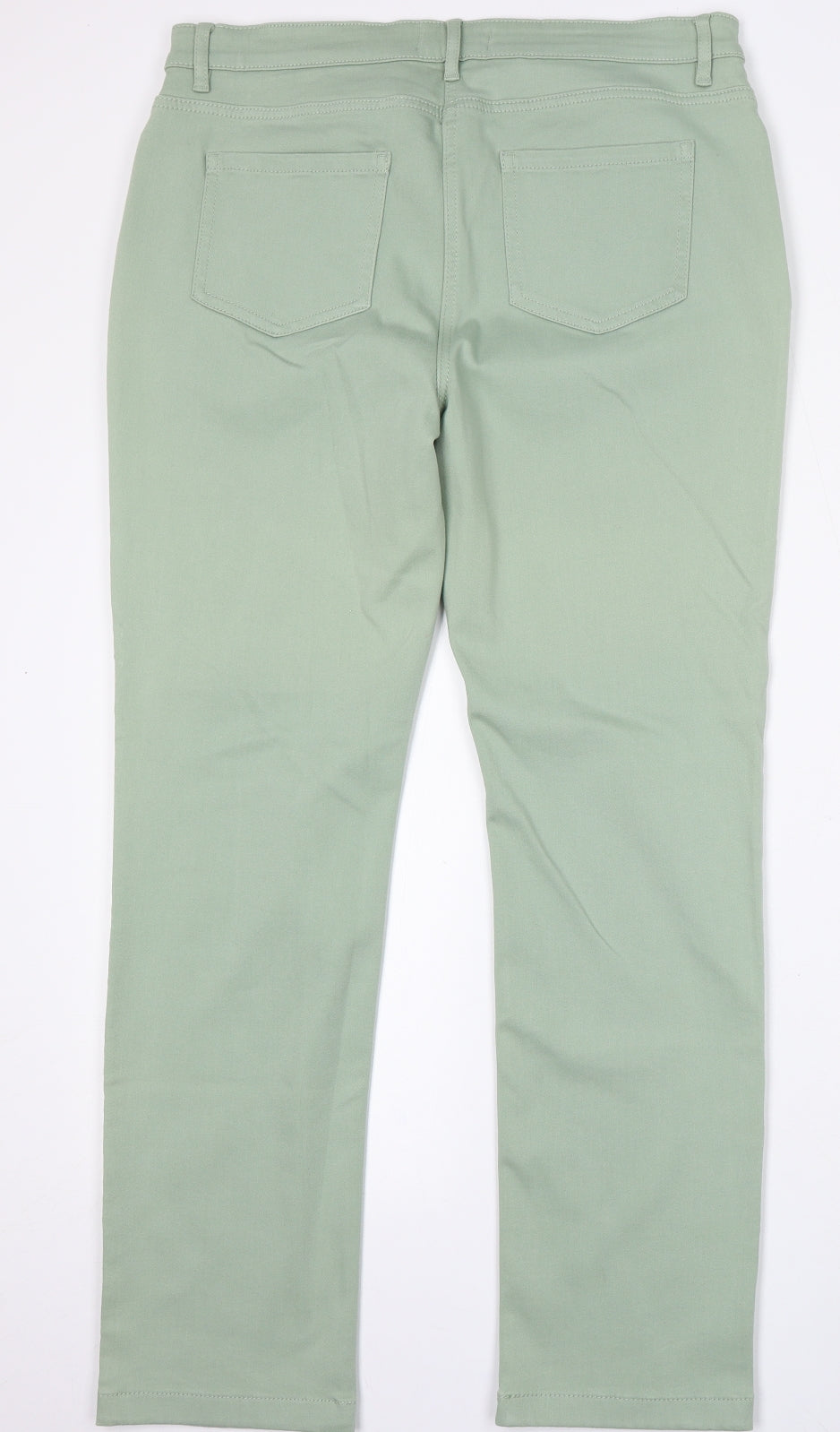 Marks and Spencer Womens Green  Cotton Straight Jeans Size 16 L30 in Regular Button
