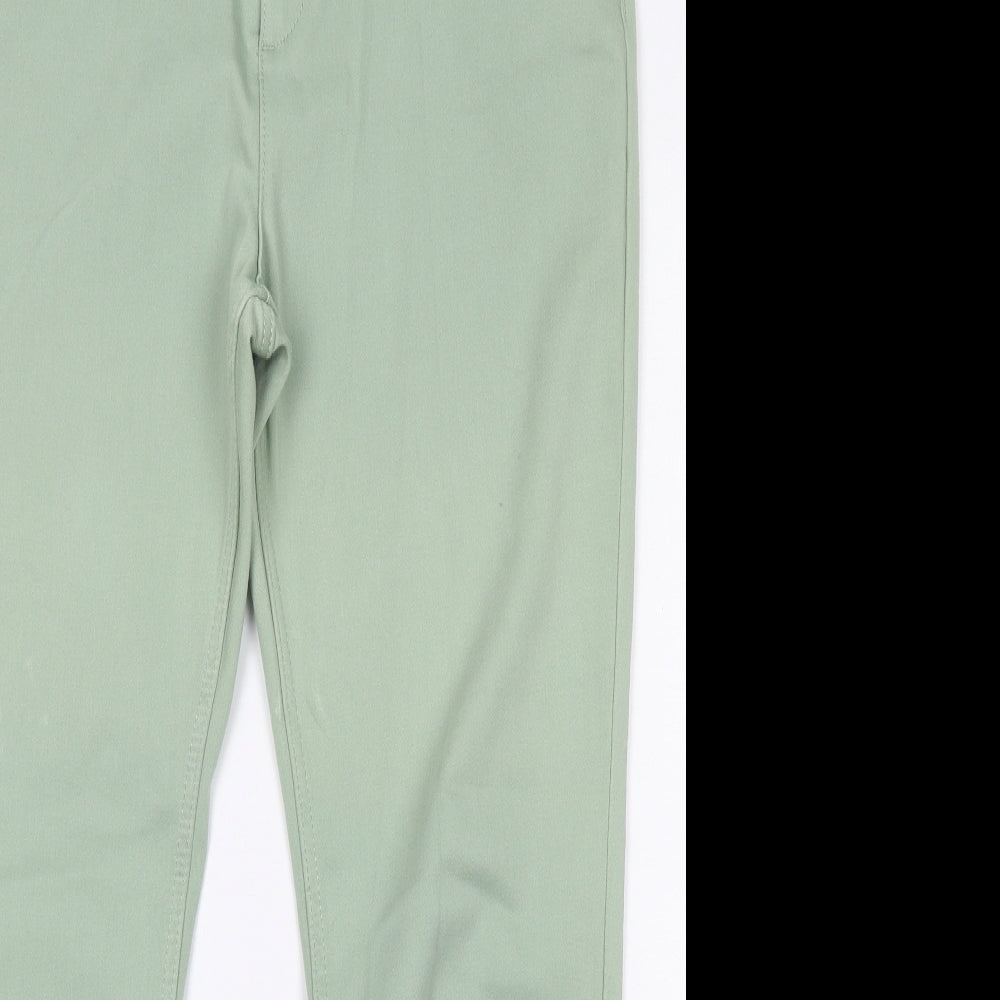 Marks and Spencer Womens Green  Cotton Straight Jeans Size 16 L30 in Regular Button