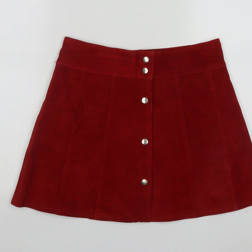 The Outer Edge Womens Red  Polyester A-Line Skirt Size 12   Snap