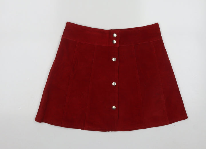 The Outer Edge Womens Red  Polyester A-Line Skirt Size 12   Snap