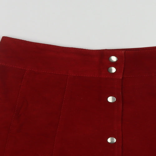 The Outer Edge Womens Red  Polyester A-Line Skirt Size 12   Snap