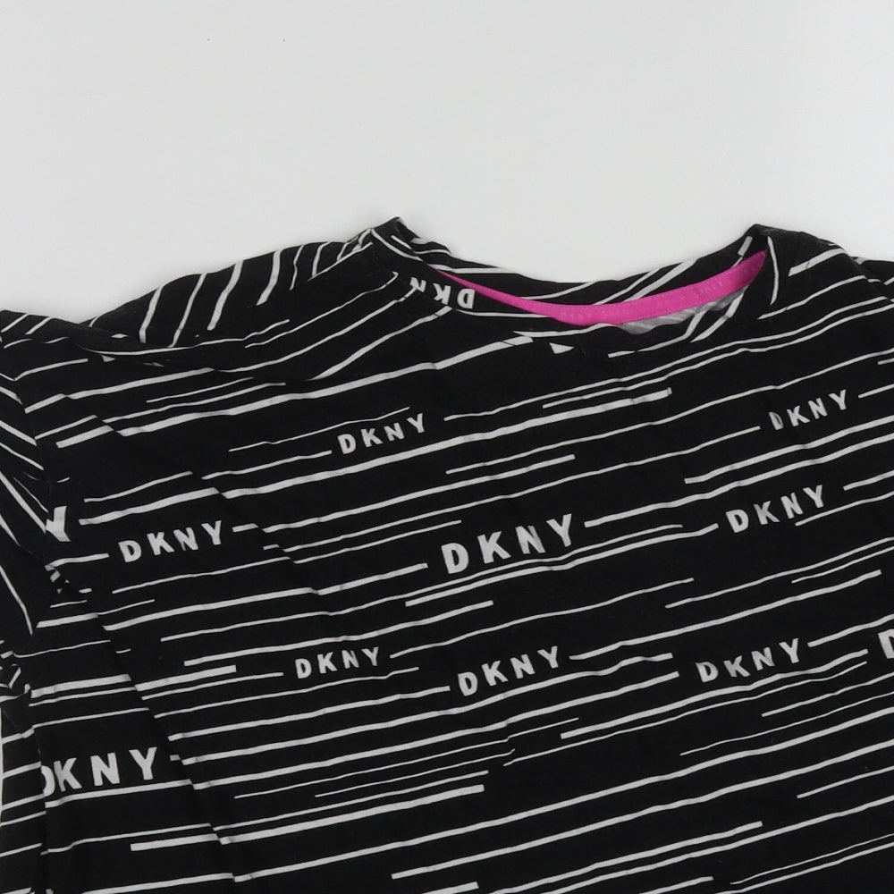 DKNY Womens Black  Polyester Basic T-Shirt Size XS Round Neck