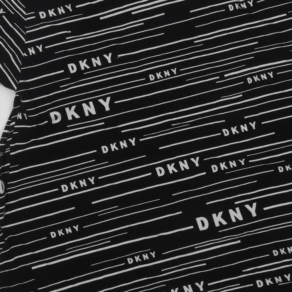DKNY Womens Black  Polyester Basic T-Shirt Size XS Round Neck