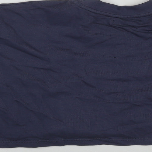 Boohoo Womens Blue  Cotton Pullover Sweatshirt Size 12  Drawstring