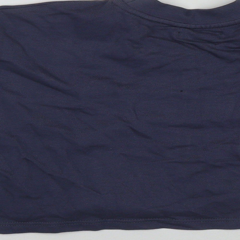 Boohoo Womens Blue  Cotton Pullover Sweatshirt Size 12  Drawstring