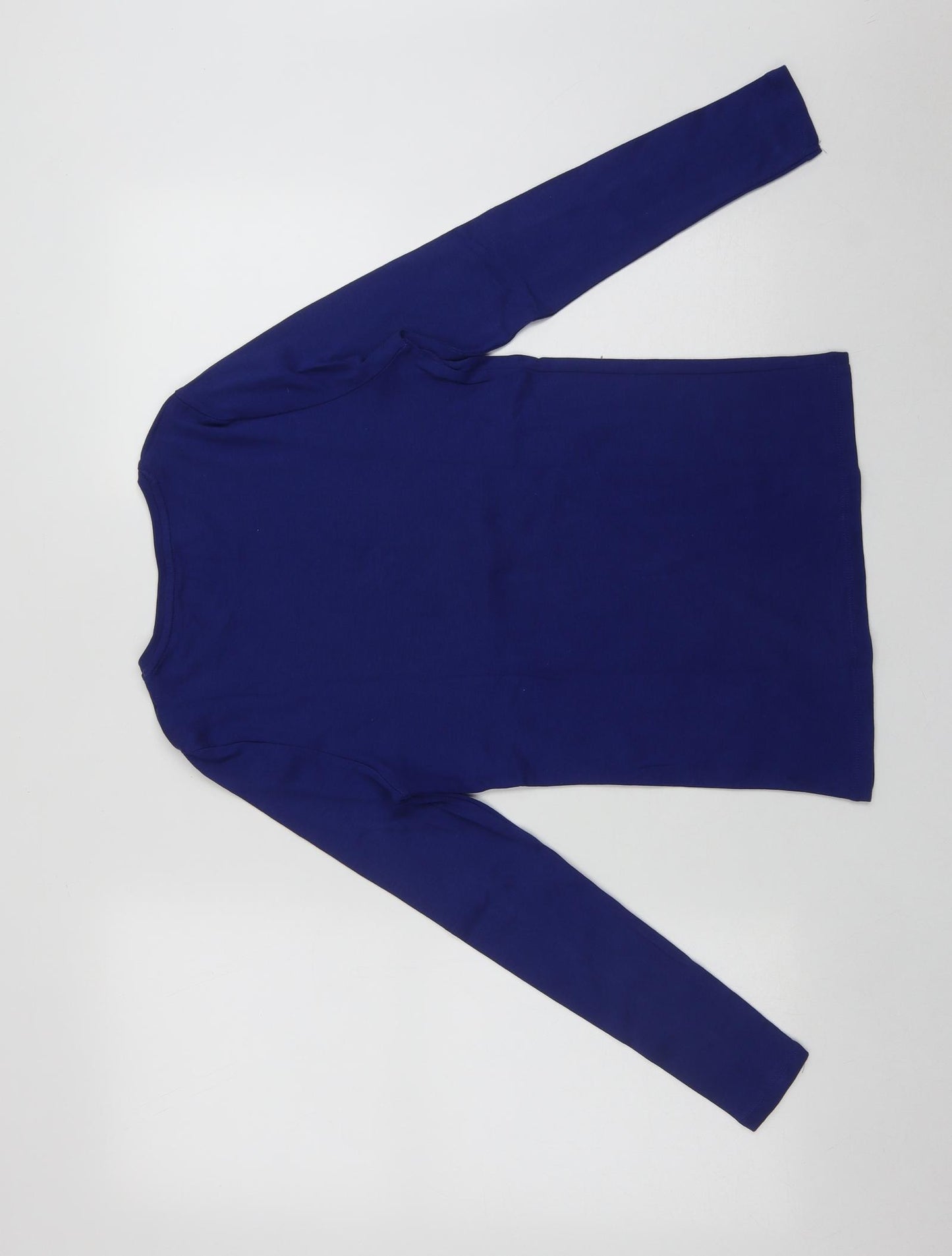 Marks and Spencer Womens Blue  Cotton Basic T-Shirt Size 10 Scoop Neck