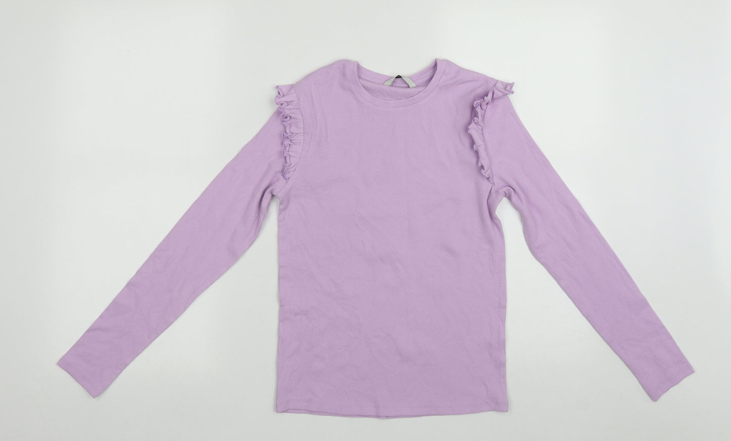 George Girls Purple  Cotton Basic Casual Size 12-13 Years Round Neck