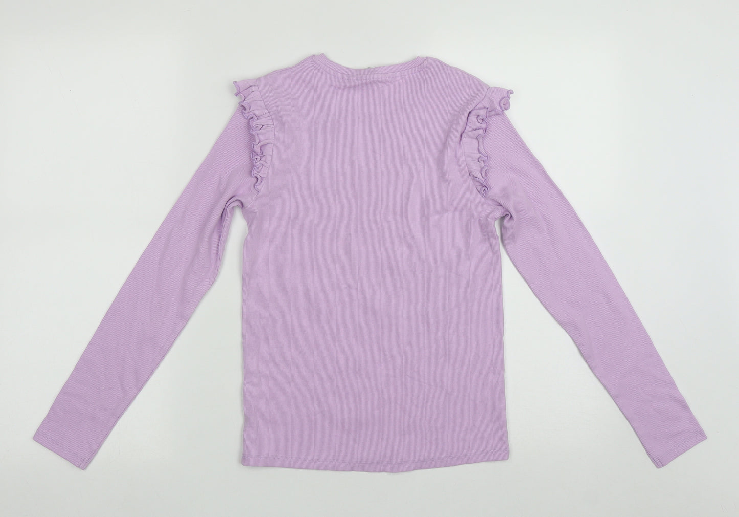 George Girls Purple  Cotton Basic Casual Size 12-13 Years Round Neck