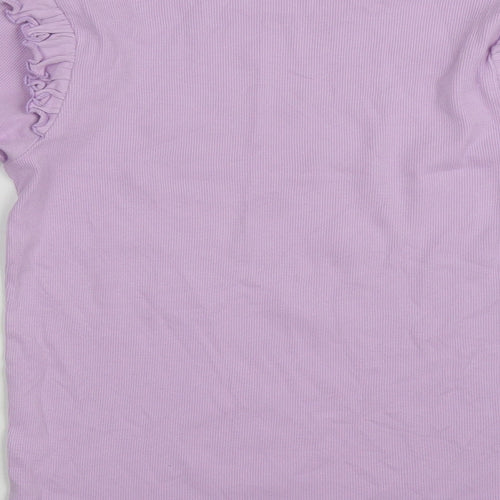 George Girls Purple  Cotton Basic Casual Size 12-13 Years Round Neck