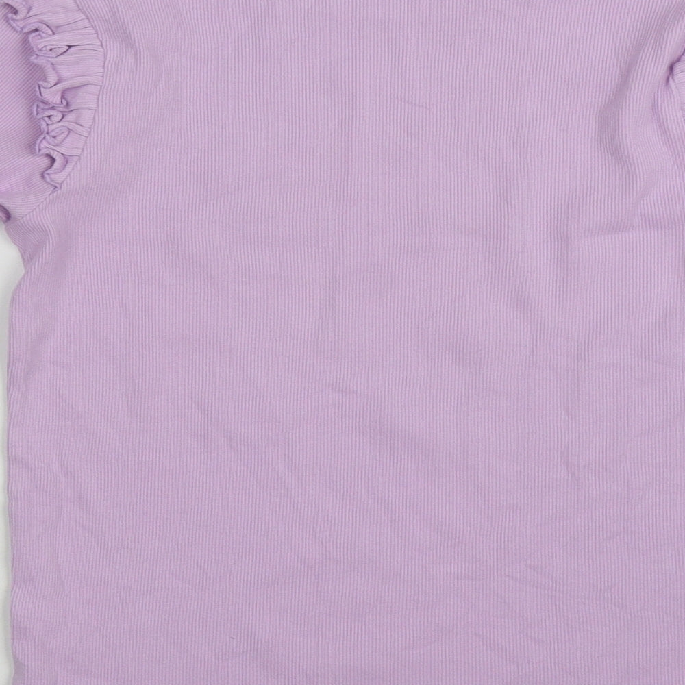George Girls Purple  Cotton Basic Casual Size 12-13 Years Round Neck