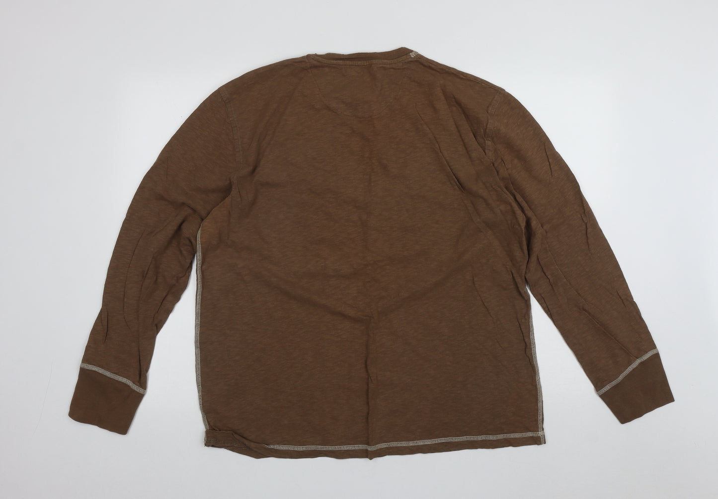 Centered Mens Brown  Cotton Pullover Sweatshirt Size XL