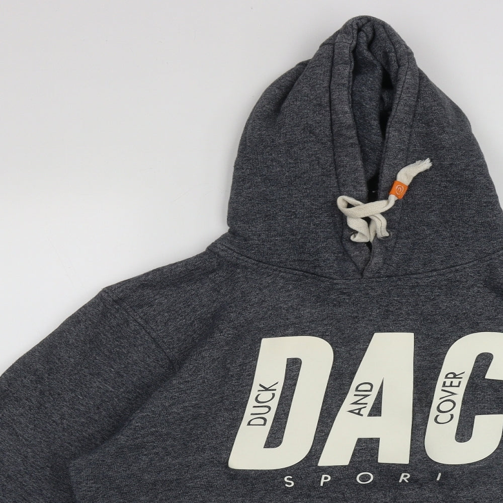 Duck and Cover Mens Grey  Cotton Pullover Hoodie Size XL